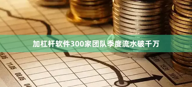 加杠杆软件300家团队季度流水破千万