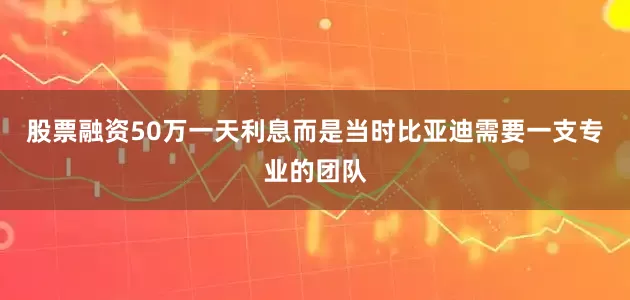 股票融资50万一天利息而是当时比亚迪需要一支专业的团队